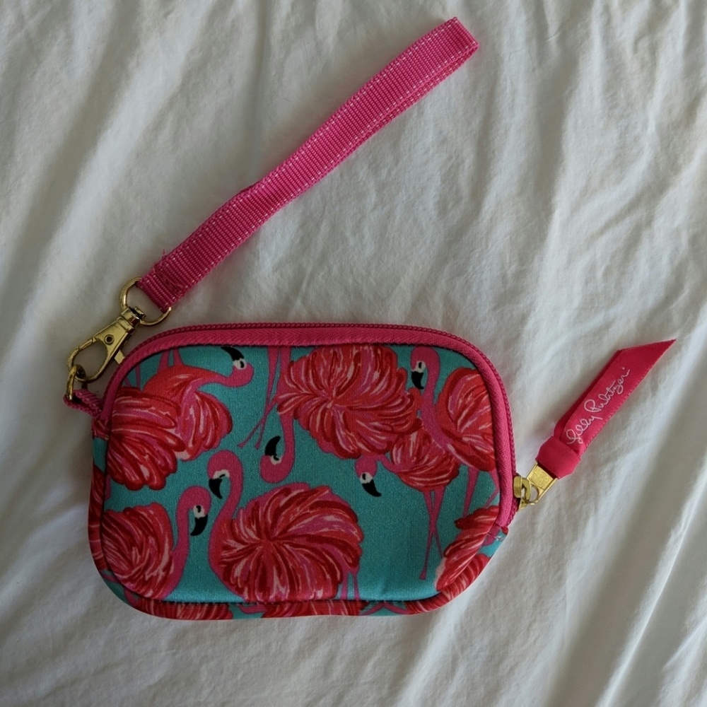 Lilly Pulitzer Pink Flamingo Wristlet